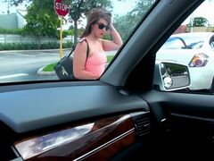 Horny college girl hitchhiking