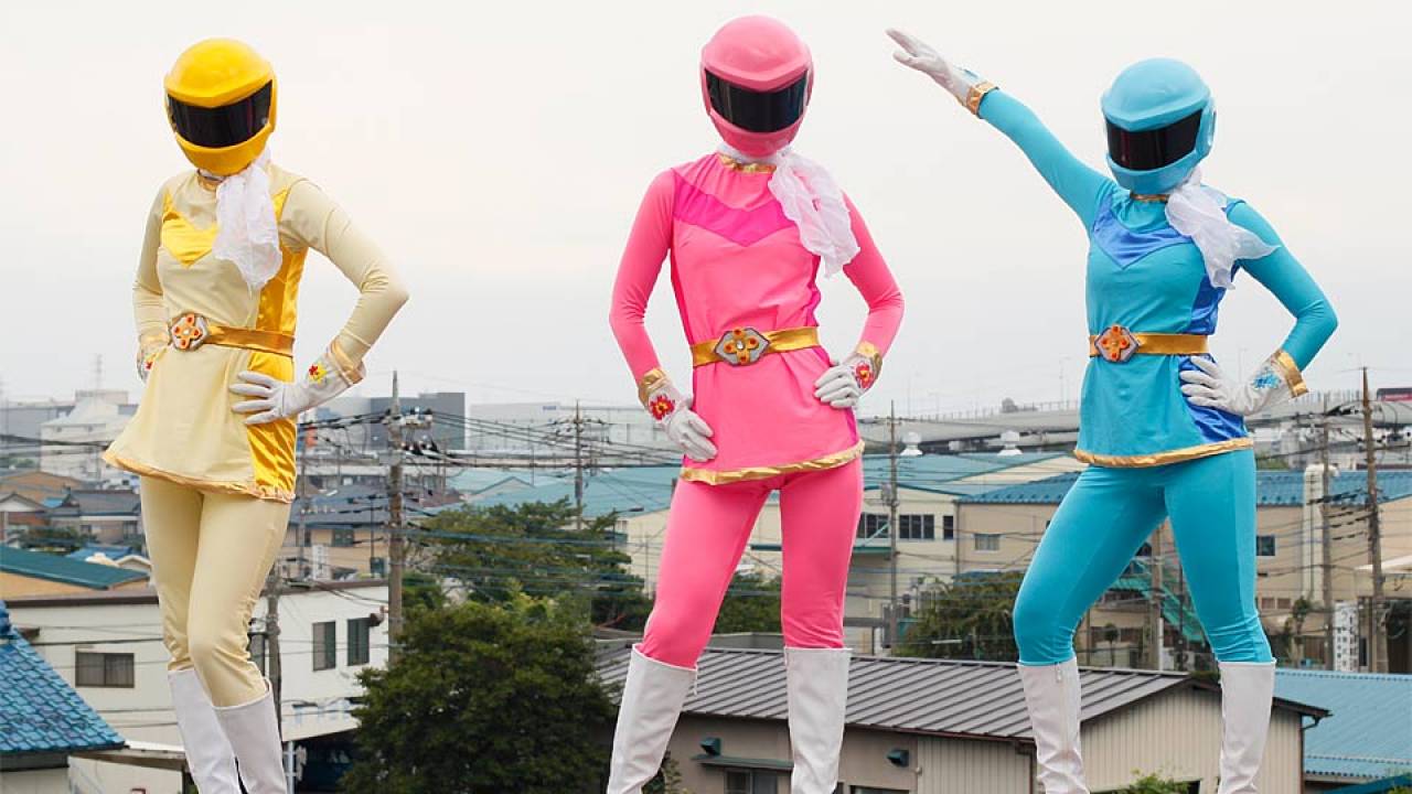 3 cosplay rangers group sex japanese