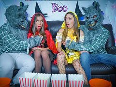 Step Daughters In Costumes Dani Blu & Bailey Base Bang Their Step Dads On Halloween - DaughterSwap