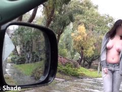 Stranded and Lost on A Rainy Day. Hitchhiker Gets a Sympathy Fuck & Facial!